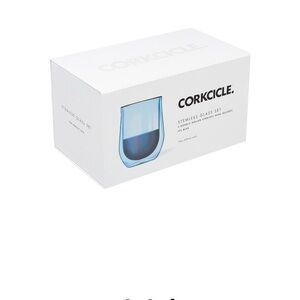 Corkcicle Blue Stemless Double-Walled Glass Set
